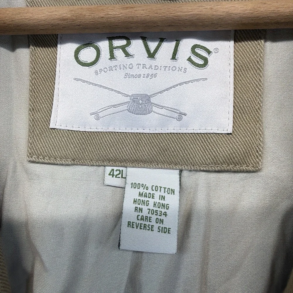 Vintage Orvis Chore Coat Men's Large Canvas Jacket Worker Utility Size 42L